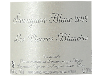 Domaine Alquier - Vin de Table - Sauvignon blanc - Les Pierres Blanches - Blanc - 2012