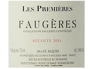 Domaine Jean-Michel Alquier - Faugères - Les Premières - Rouge - 2011