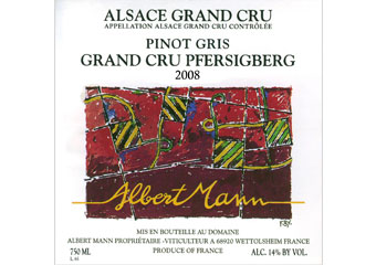 Domaine Albert Mann - Alsace Grand Cru - Pinot Gris Pfersigberg Blanc 2008