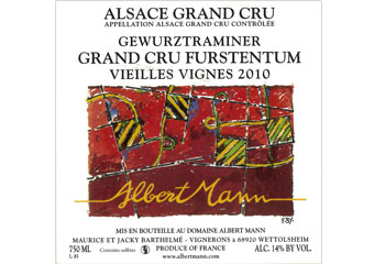 Domaine Albert Mann - Alsace Grand Cru - Gewurztraminer Furstentum Vielles Vignes Blanc 2010