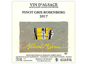 Domaine Albert Mann - Alsace - Pinot Gris Rosenberg - Blanc - 2017