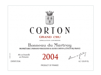 Domaine Bonneau du Martray - Corton Grand Cru  - Rouge - 2004
