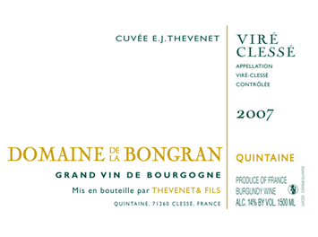 Domaine de la Bongran - Viré-Clessé - Quintaine magnum - Blanc - 2007