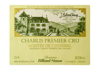 Domaine Billaud-Simon - Chablis Premier Cru - Montée de Tonnerre Blanc 2010