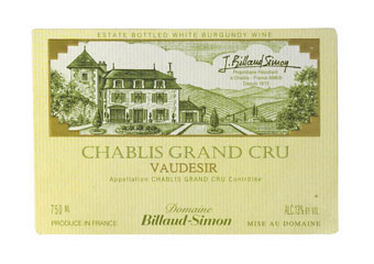 Domaine Billaud-Simon - Chablis Grand Cru - Vaudésir Blanc 2010