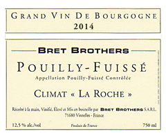 Bret Brothers  - Pouilly-Fuissé - Climat La Roche - Blanc - 2014 