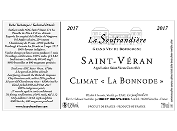 Domaine La Soufrandière - Saint-Véran - Climat La Bonnode - Blanc - 2017