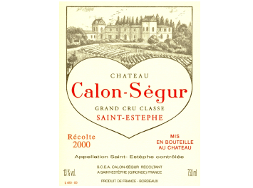 Château Calon Ségur - Saint-Estèphe - Rouge - 2000