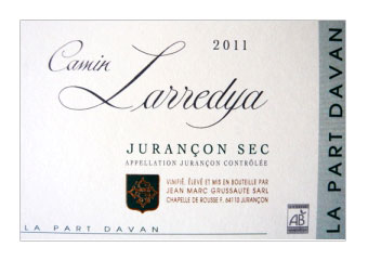 Camin Larredya - Jurançon sec - La Part Davant Blanc 2011