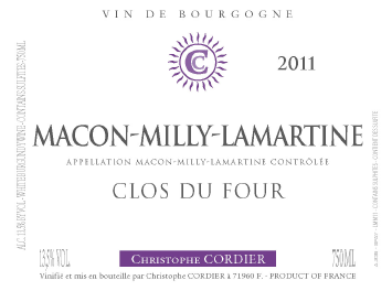 Domaine Cordier - Mâcon Milly-Lamartine - Clos du Four Blanc 2011