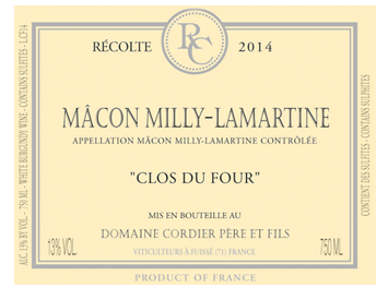 Domaine Cordier - Mâcon Milly-Lamartine - Clos du Four - Blanc - 2014