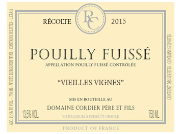 Domaine Cordier - Pouilly-Fuissé - Vieilles Vignes - Blanc - 2015