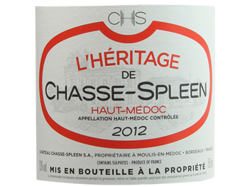 Château Chasse-Spleen - Haut-Médoc - Héritage de Chasse Spleen - Rouge - 2012