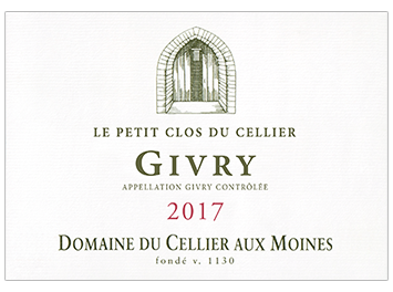 Domaine du Cellier aux Moines - Givry - Le Petit Clos du Cellier - Rouge - 2017