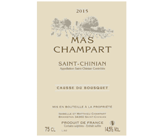 Mas Champart - Saint-Chinian - Causse du Bousquet - Rouge - 2015