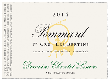 Domaine Chantal Lescure - Pommard 1er cru - Les Bertins - Rouge - 2014