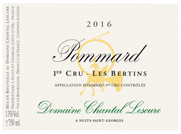 Domaine Chantal Lescure - Pommard 1er cru - Les Bertins - Rouge - 2016