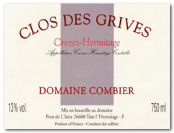 Domaine Combier - Crozes-Hermitage - Clos des Grives - Rouge 2010