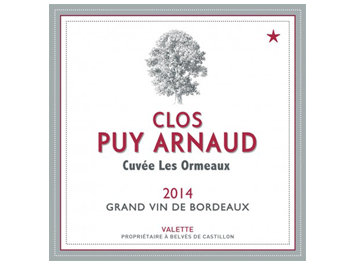 Clos Puy Arnaud - Castillon Côtes de Bordeaux - Les Ormeaux - Rouge - 2014