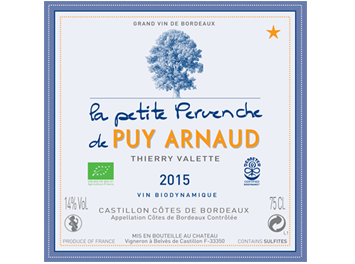 Clos Puy Arnaud - Castillon Côtes de Bordeaux - La Petite Pervenche de Puy Arnaud - Rouge - 2015