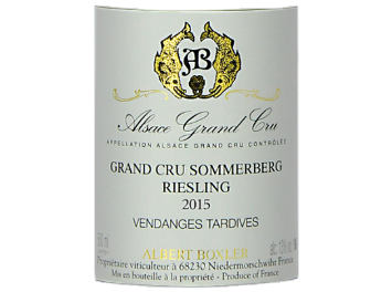 Domaine Albert Boxler - Alsace grand cru - Riesling Sommerberg Vendanges Tardives - Blanc - 2015
