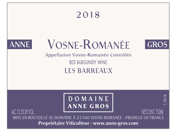 Anne Gros - Vosne-Romanée - Les Barreaux - Rouge - 2018