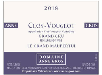 Anne Gros - Clos Vougeot - Grand Cru - Le Grand Maupertui - Rouge - 2018