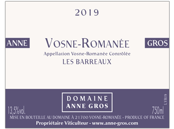 Anne Gros - Vosne-Romanée - Les Barreaux - Rouge - 2019