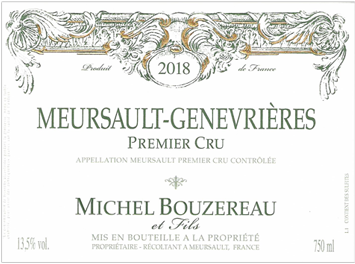 Michel Bouzereau et Fils - Meursault 1er cru - Genevrières - Blanc - 2018