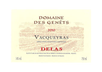 Delas - Vacqueyras - Domaine des Genêts Rouge 2010