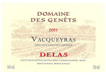 Delas - Domaine des Genêts - Vacqueyras - Rouge 2011