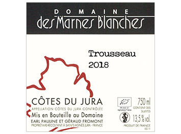 Domaine des Marnes Blanches - Côtes du Jura - Trousseau - Rouge - 2018