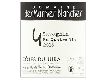 Domaine des Marnes Blanches - Côtes du Jura - Savagnin En Quatre Vis - Blanc - 2018