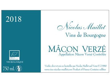 Domaine Nicolas Maillet - Mâcon-Verzé - Blanc - 2018