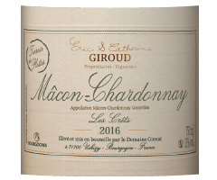 Domaine Eric et Catherine Giroud - Mâcon Chardonnay - Les Crêts - Blanc - 2016