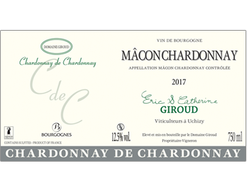 Domaine Eric et Catherine Giroud - Mâcon-Chardonnay - Chardonnay de Chardonnay - Blanc - 2017
