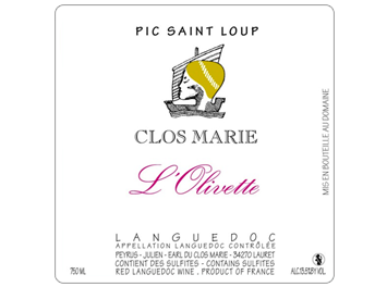 Clos Marie - Coteaux du Languedoc Pic Saint-Loup - L'Olivette - Rouge - 2015