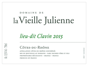 Domaine de la Vieille Julienne - Côtes du Rhône - Lieu-Dit Clavin - Blanc - 2015