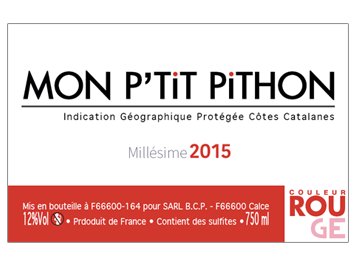 Domaine Olivier Pithon - Côtes Catalanes - Mon P'tit Pithon - Rouge - 2015