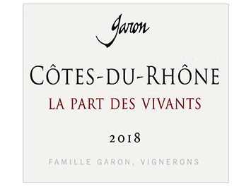 Domaine Garon - Côtes du Rhône - La Part des Vivants - Rouge - 2018