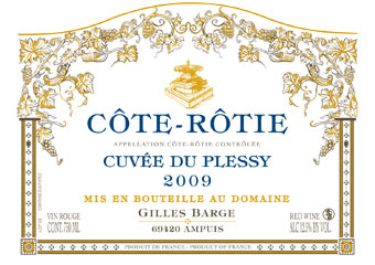 Domaine Gilles Barge - Côte Rôtie - Cuvée du Plessy Rouge 2009