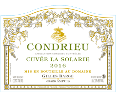 Domaine Gilles Barge - Condrieu - Cuvée La Solarie - Blanc - 2016