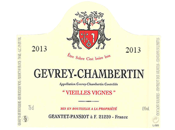 Domaine Geantet Pansiot - Gevrey Chambertin - Vieilles Vignes - Rouge - 2013