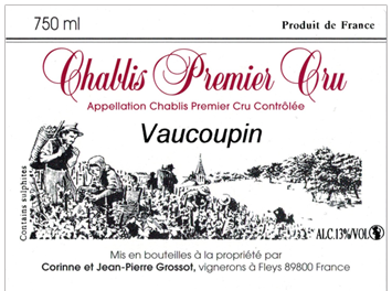 Domaine Grossot - Chablis 1er cru - Vaucoupin - Blanc - 2018