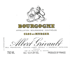 Domaine Albert Grivault - Bourgogne - Clos du Murger - Blanc - 2013