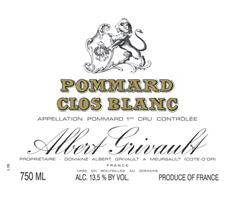 Domaine Albert Grivault - Pommard 1er cru - Clos Blanc - Rouge - 2013