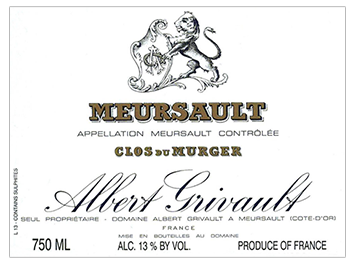 Domaine Albert Grivault - Meursault - Clos du Murger - Blanc - 2017