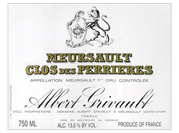 Domaine Albert Grivault - Meursault 1er cru - Clos des Perrières - Blanc - 2017