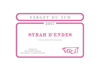 Verget du Sud - Vin de Pays du Vaucluse - Syrah d'Endes Rouge 2007