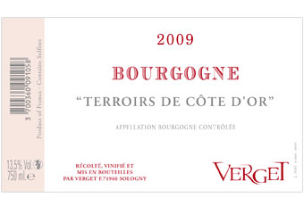 Verget - Bourgogne - Terroirs de Côte d'Or Rouge 2009